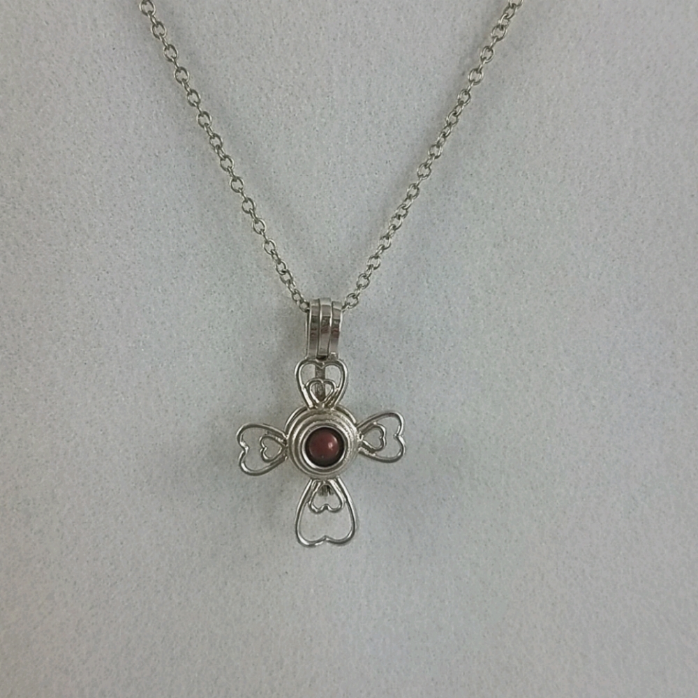 Sterling Silver Cross Cage Necklace